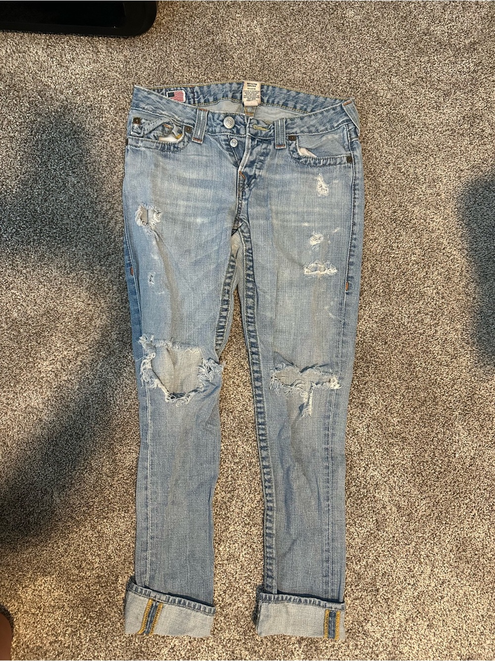 Distressed Light Blue Boyfriend Jeans for Women